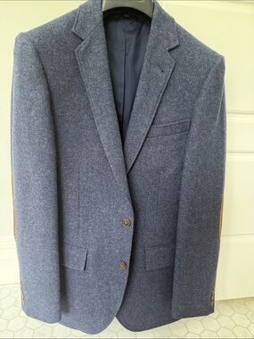 J. Crew Men's Heathered Navy Wool Sport Coat
